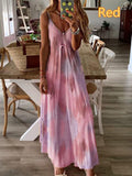 Sleeveless tie-dye printed long dress