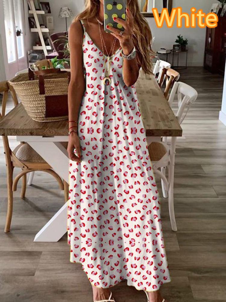 Sleeveless tie-dye printed long dress
