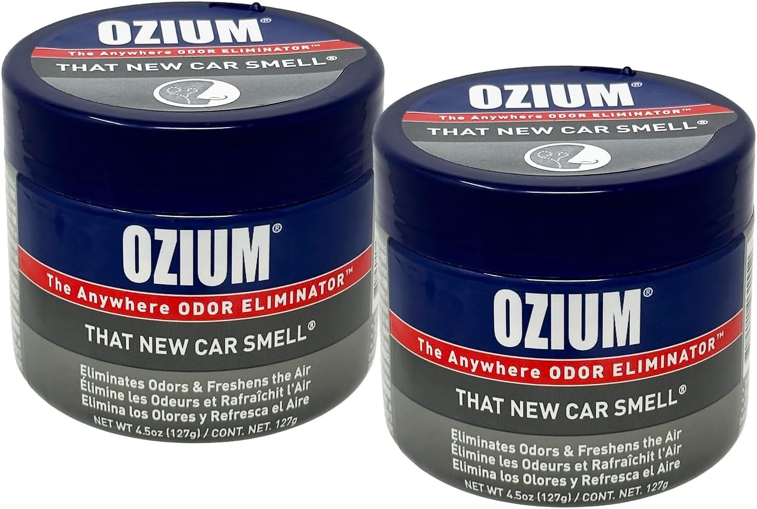 Ozium Air Sanitizer 4.5 oz Gel: Odor Eliminator for Strong Odor, Car Air Freshener (Car, 2 Packs)