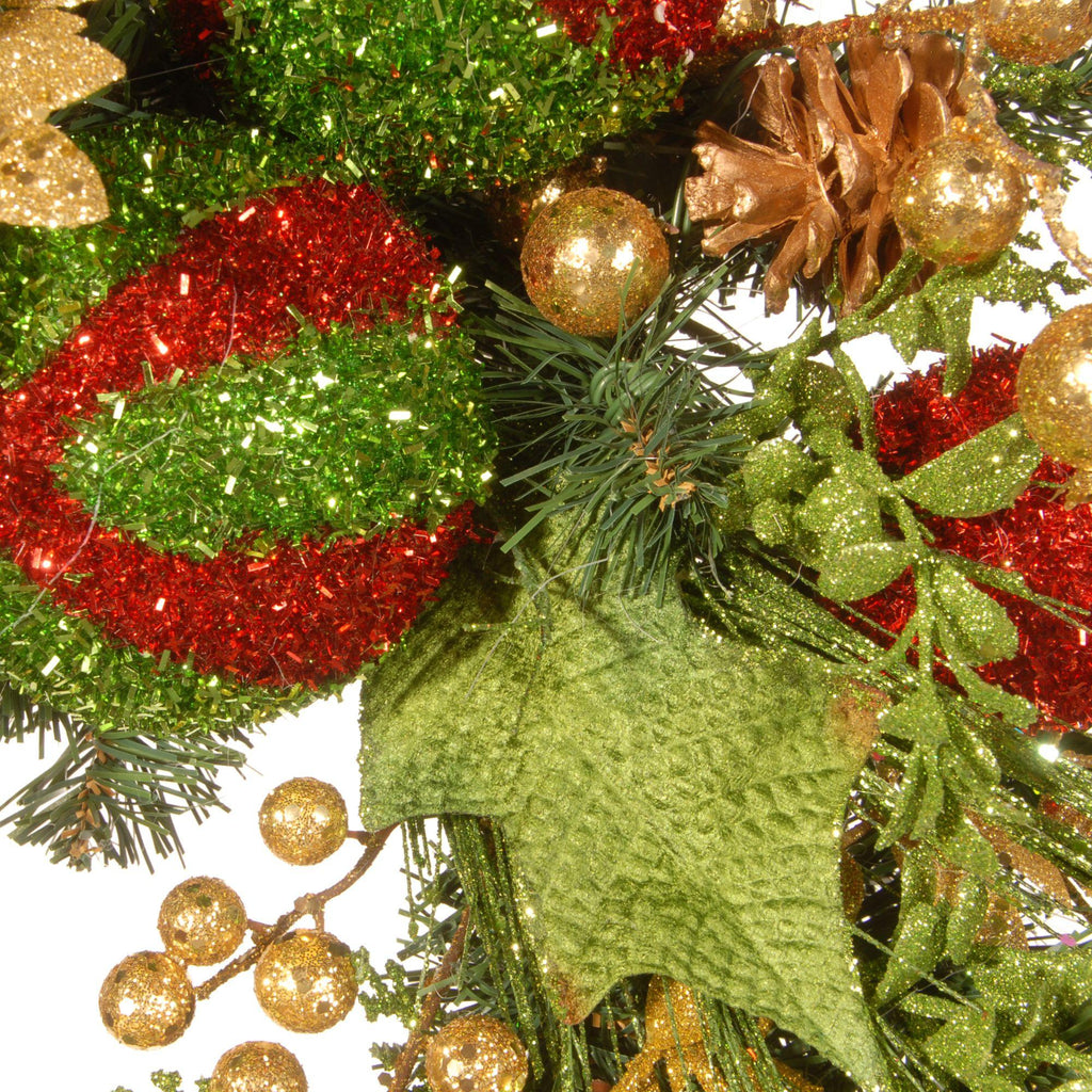 National Tree Company Resin Decorated Pine Prelit Wreath, (Multi-color)