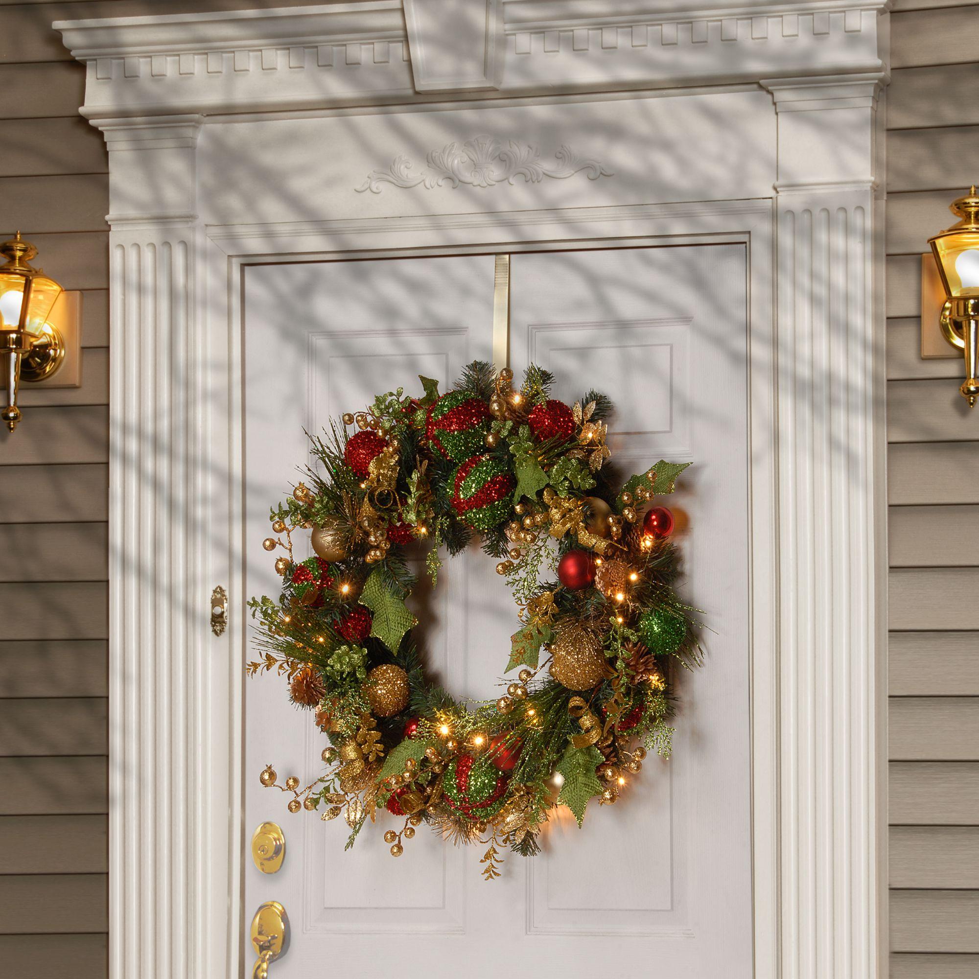 National Tree Company Resin Decorated Pine Prelit Wreath, (Multi-color)