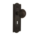 Meadows Plate with Keyhole 2-3/4 in. Backset Oil-Rubbed Bronze Privacy Bed/Bath Egg and Dart Door Knob