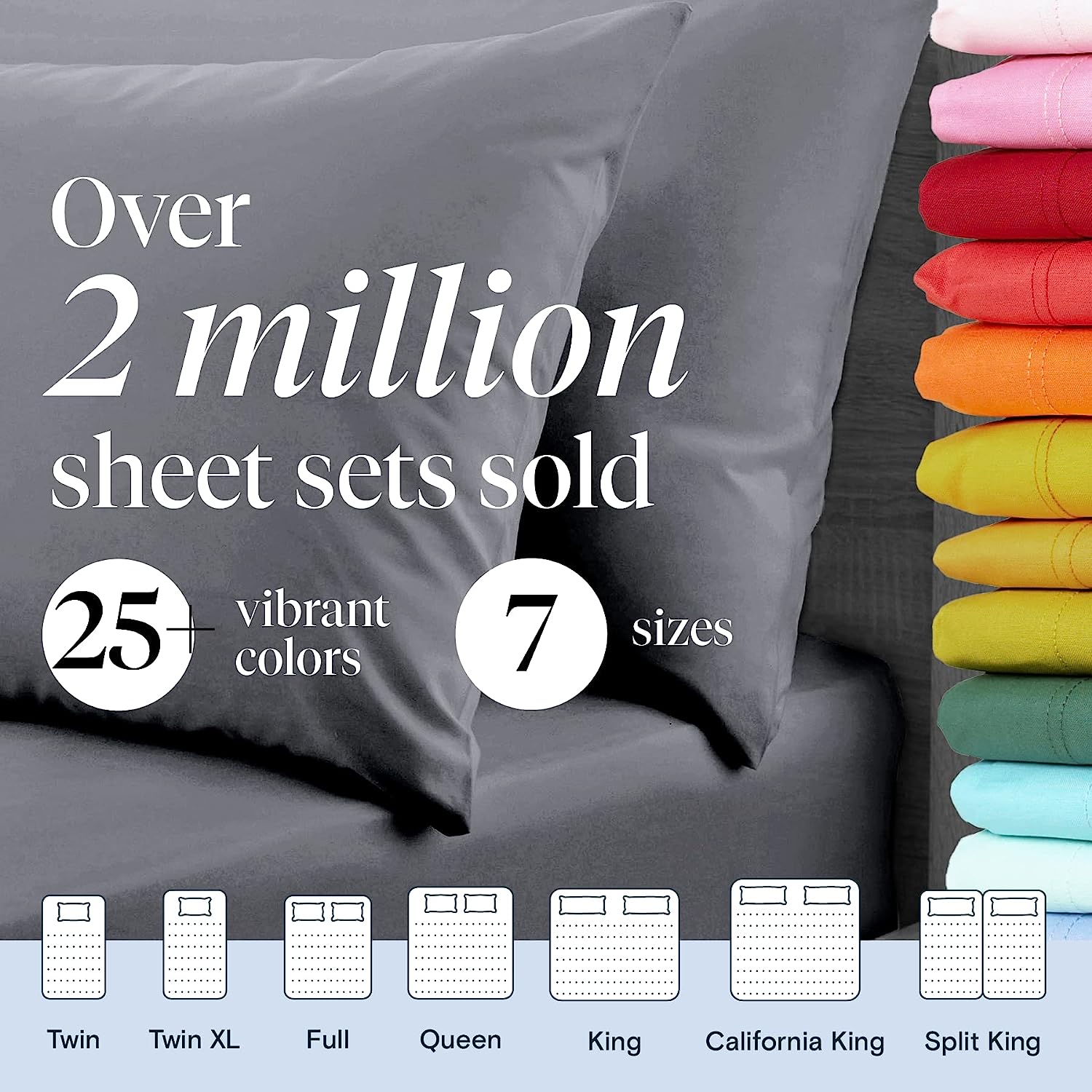 LuxClub Twin Sheets Set - Soft Twin Bed Sheets for Boys and Girls, 4 PC Deep Pockets 18" Eco Friendly Wrinkle Free Kids Fitted Sheets Machine Washable Hotel Bedding Silky Soft- Silver Twin