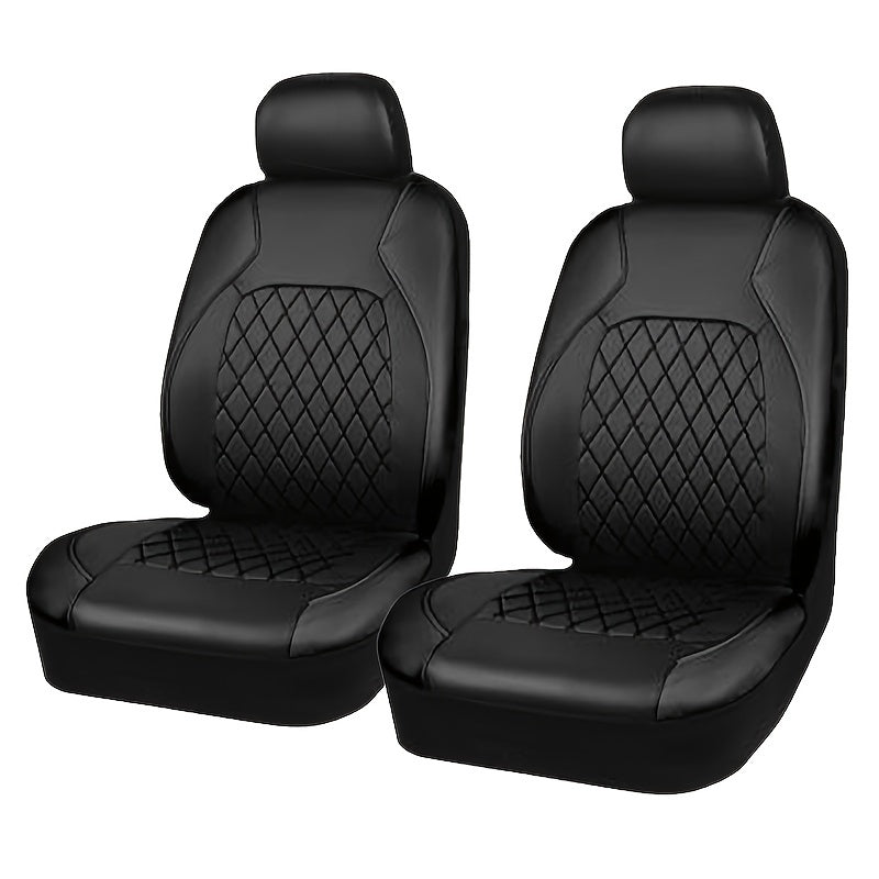 Upgrade Your Car Interior With 9Pcs/Set Quilted Leather Thread Pressing Seat Covers - Airbag Compatible &amp; Breathable!