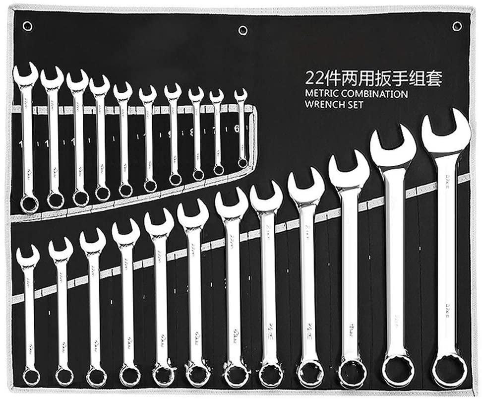 CHENTAOMAYAN Hardware Box End Wrench Dual Head Double End Ring Spanner Deep Offset Ring 6-32mm Hand Tool Set Tool Kits (Color : Red)