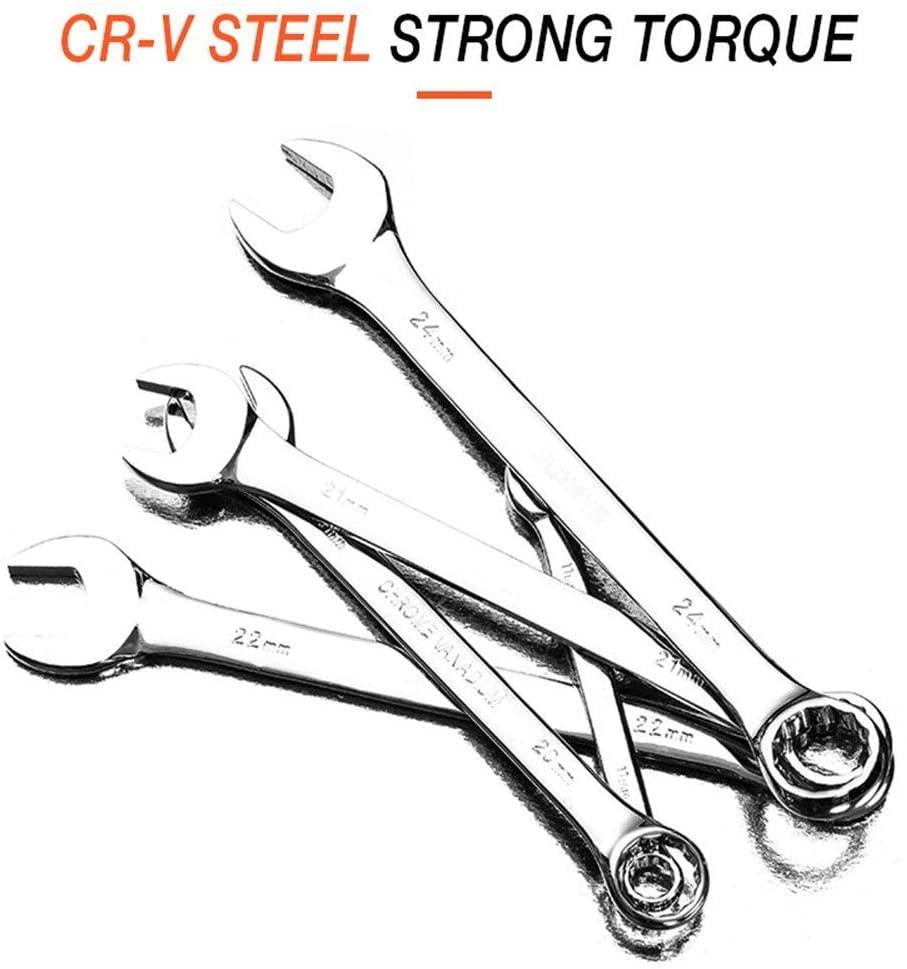 CHENTAOMAYAN Hardware Box End Wrench Dual Head Double End Ring Spanner Deep Offset Ring 6-32mm Hand Tool Set Tool Kits (Color : Red)