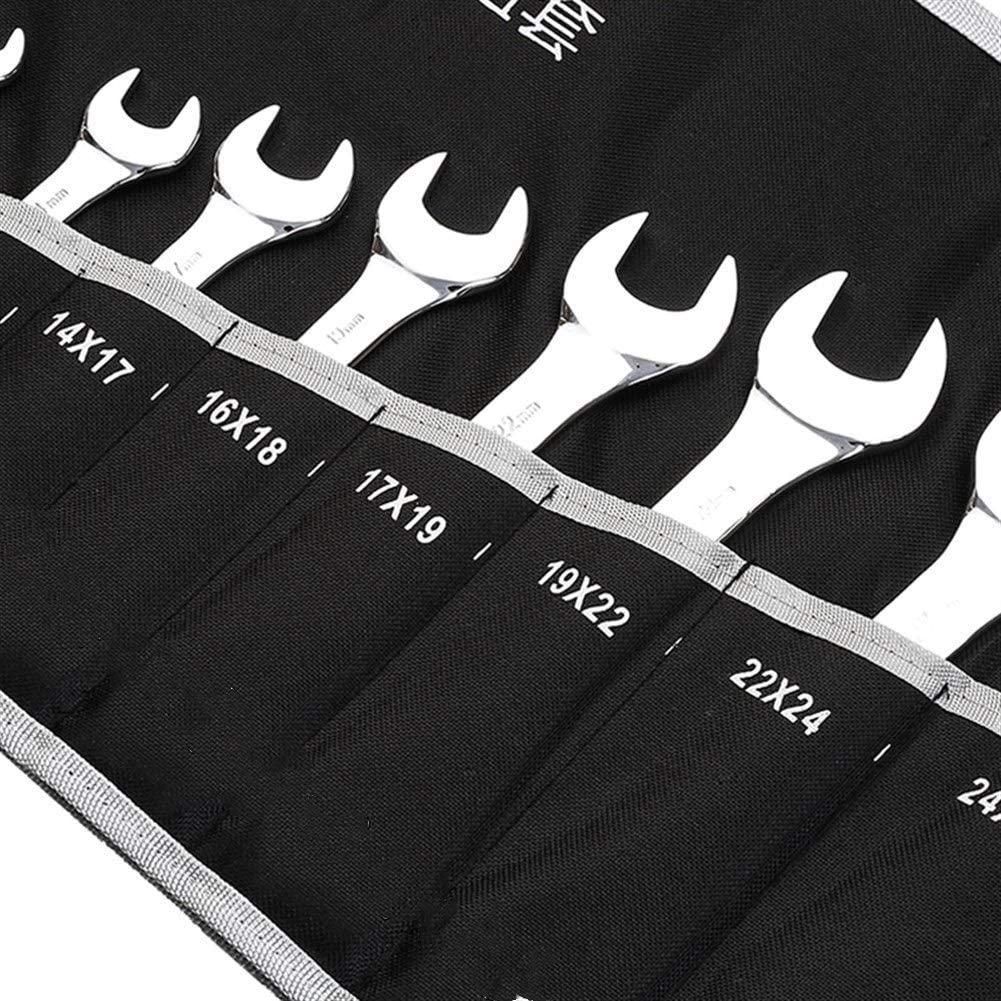 CHENTAOMAYAN Hardware Box End Wrench Dual Head Double End Ring Spanner Deep Offset Ring 6-32mm Hand Tool Set Tool Kits (Color : Red)