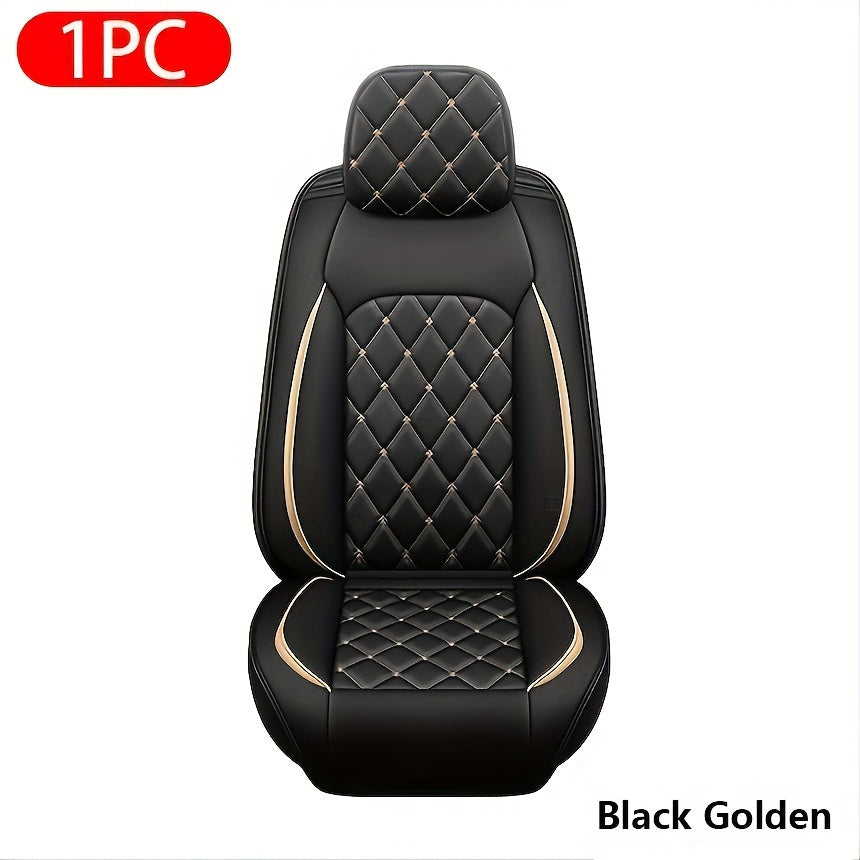 Upgrade Your Vehicle with 1pc of Luxury Car Seat Cover - Premium Faux Leather Car Seat Cushion Cover for Front &amp; Rear Seats!