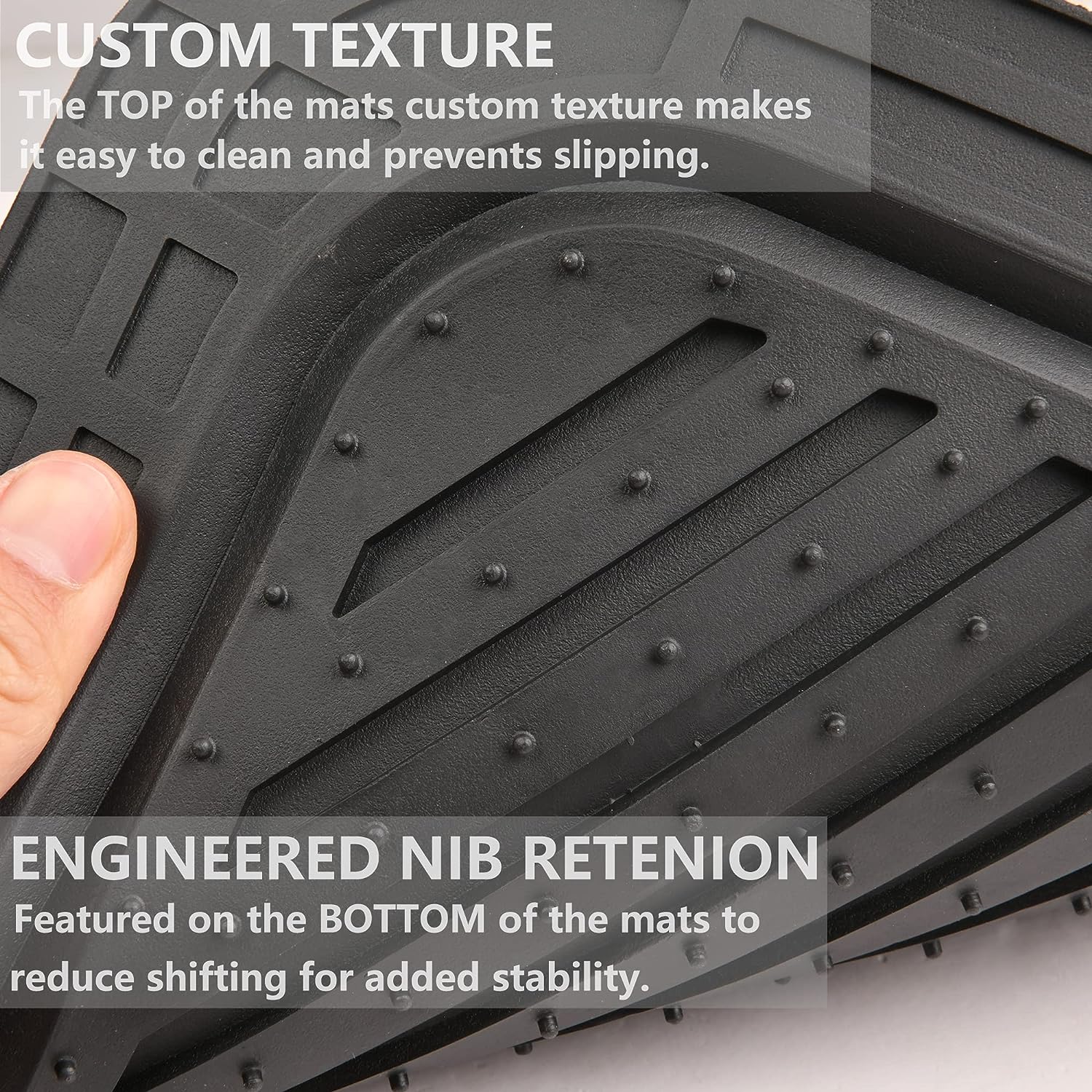 CAR PASSHeavy Duty Rubber Floor Mats Cow Print Car Mats 4-Piece Car Mat Set - Universal Waterproof Floor Mats for Car SUV Truck, Durable All-Weather Mats