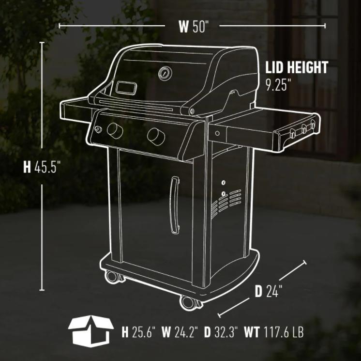 Spirit E-210 Gas Grill Liquid Propane 2-Burner Model:46110001!! BRAND NEW