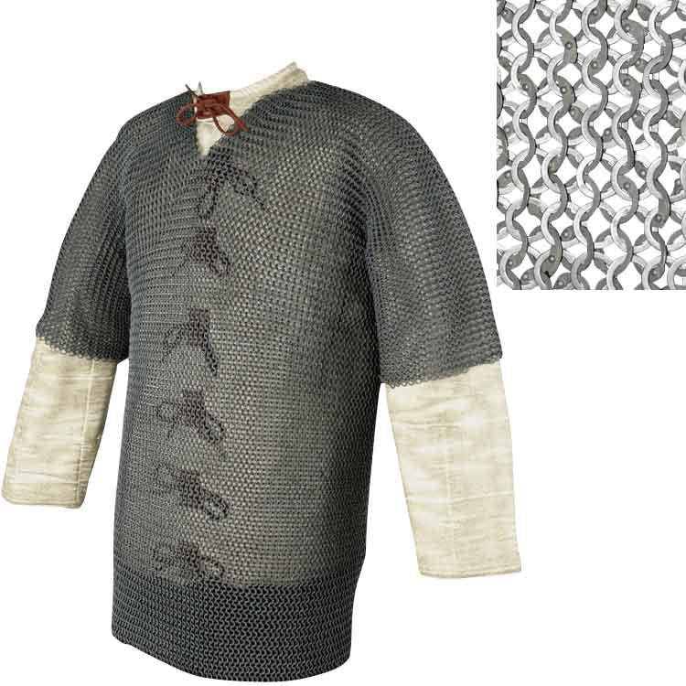 60 Inch Half Sleeve Chainmail Haubergeon | Steel by Medieval Collectibles