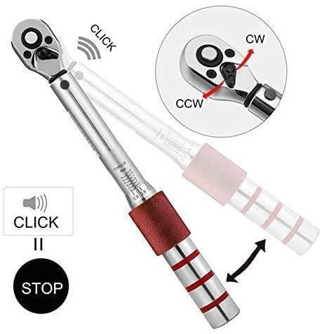 Peixiang Sturdy 1/4 Inch Dr 2-15Nm Adjustable Road Carbon Hand Bicycle Bike Tool Kit with Pro Preset Torque Wrench Hex Bit Set Drill Safety