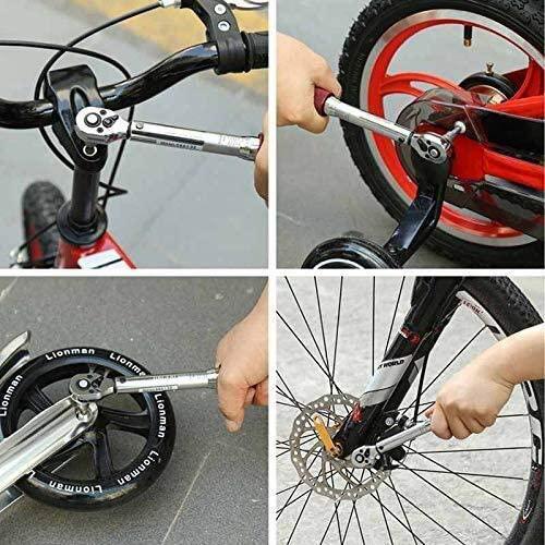 Peixiang Sturdy 1/4 Inch Dr 2-15Nm Adjustable Road Carbon Hand Bicycle Bike Tool Kit with Pro Preset Torque Wrench Hex Bit Set Drill Safety