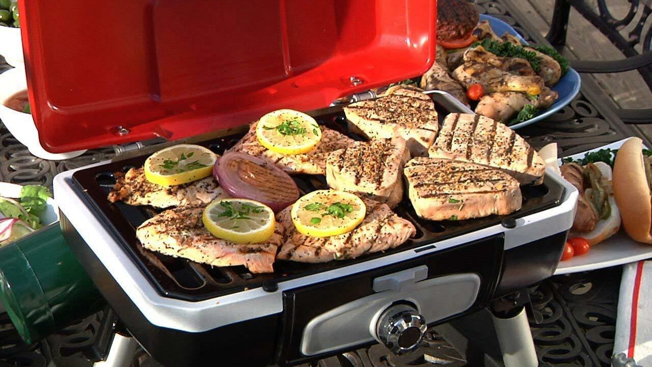 Portable Camping Grill with Removable Stand Compact Car Trunk Tailgating BBQ BTU