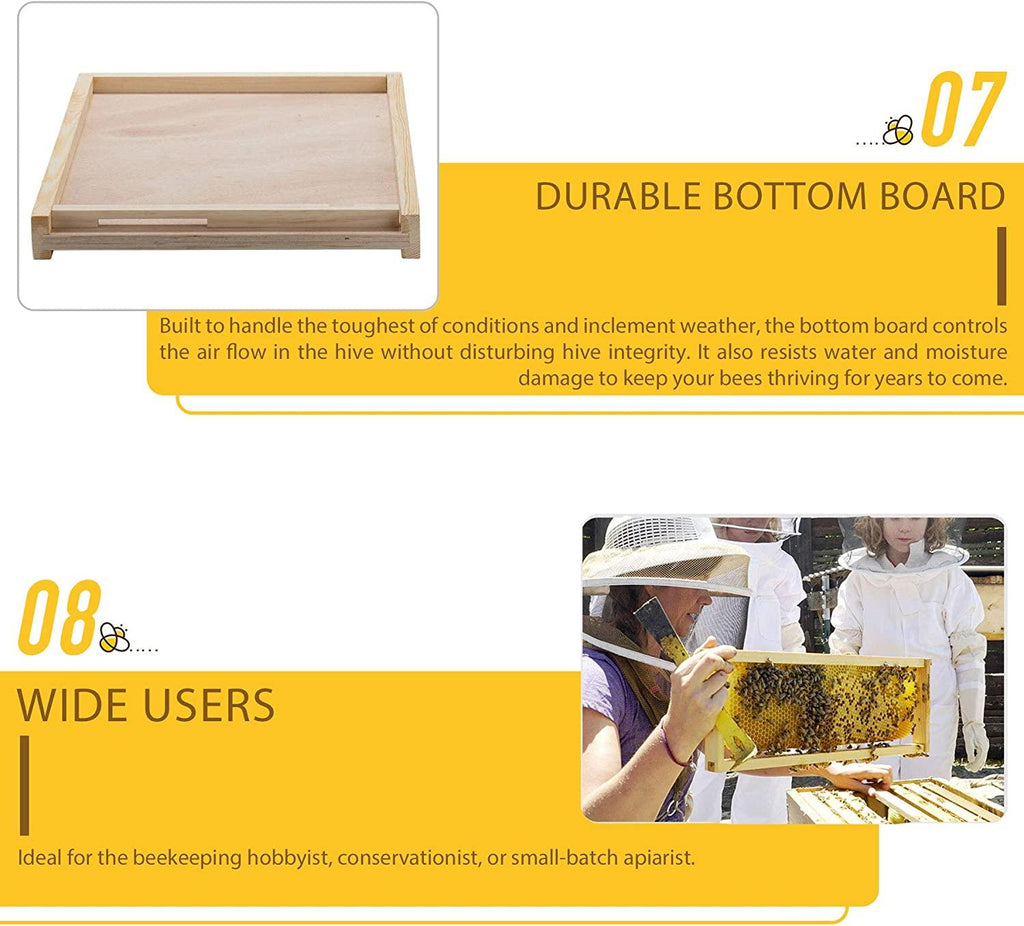 TERRADISE Bee Hive, 2 Layer Honey Bee Hives, Beekeeping Supplies Beehive Kit with 10 Medium 10 Deep Honeycomb Foundation Frames, Bee House Bee Boxes for Starter, Wood Complete Honey Beehives Kit