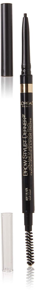 L’Oréal Paris Makeup Brow Definer Waterproof Eyebrow Pencil, Ultra-Fine Mechanical Pencil, Draws Tiny Brow Hairs and Fills in Sparse Areas and Gaps, Soft Black, 0.003 Ounce (Pack of 1)