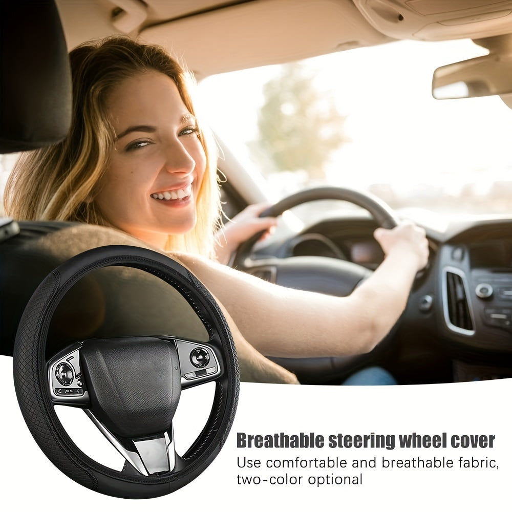 Car PU Leather Steering Wheel Cover