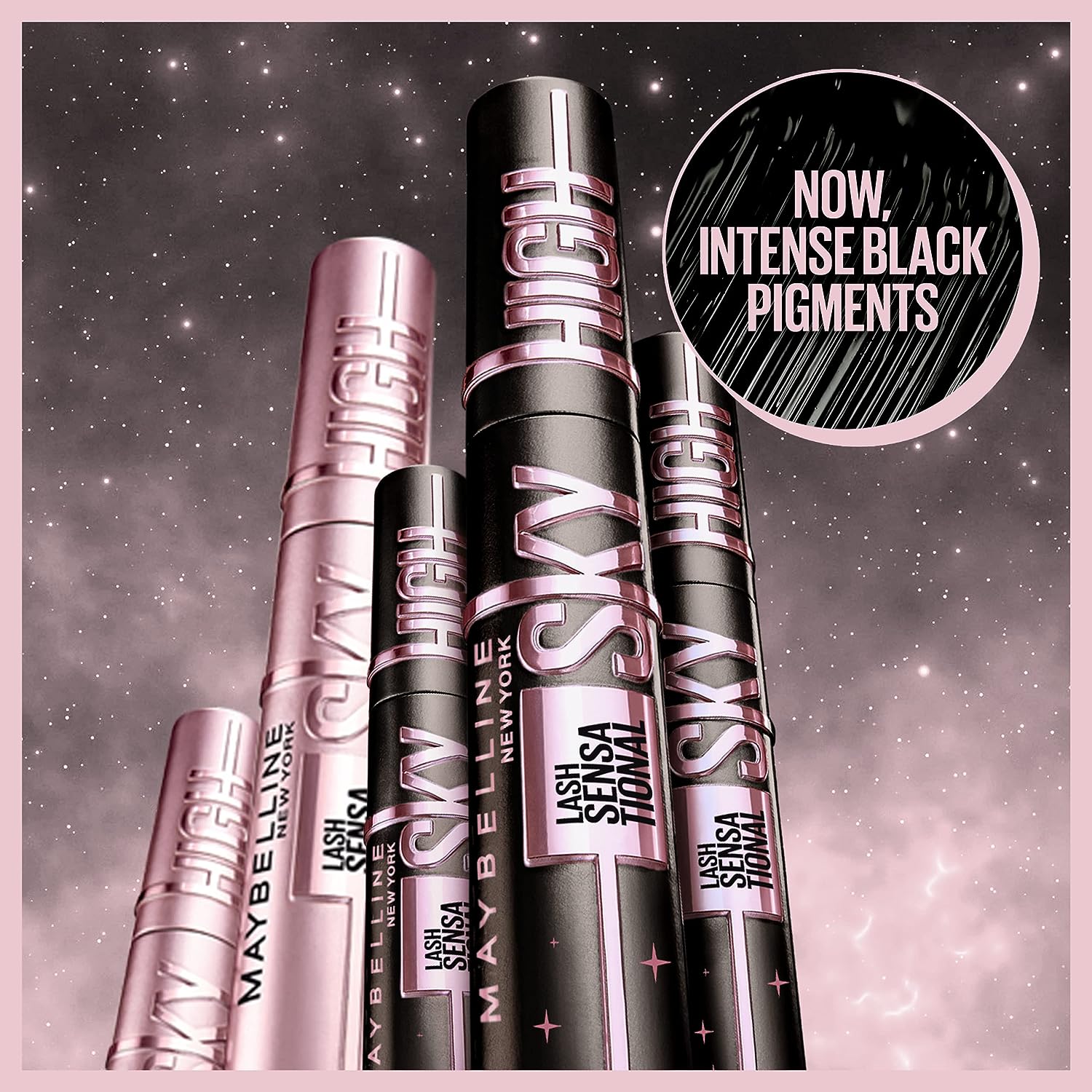 Maybelline New York Lash Sensational Sky High Washable Mascara Makeup, Volumizing, Lengthening, Defining, Curling, Multiplying, Buildable Formula, Cosmic Black, 1 Count