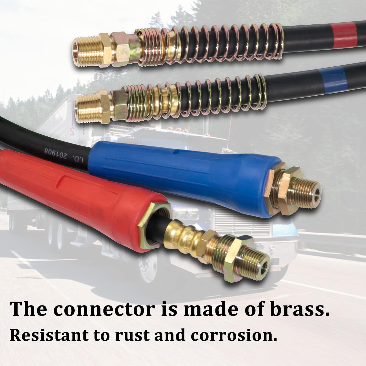 CheeMuii Semi Truck Air Line Kit 15ft 3 in 1 Airline Air Hose Truck Trailer with Glad Hand and 1 Pair Glad Hand Handle with 4pcs Glad Hand Seals