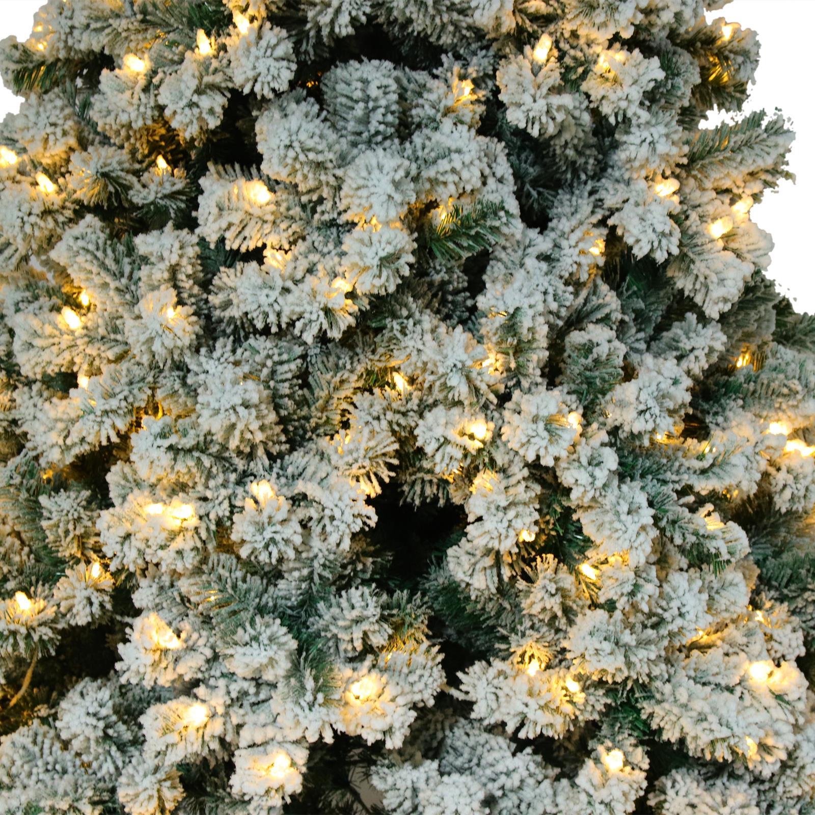 Ktaxon 6ft Pre-Lit Snow Flocked Artificial Christmas Pine Tree Holiday Decor