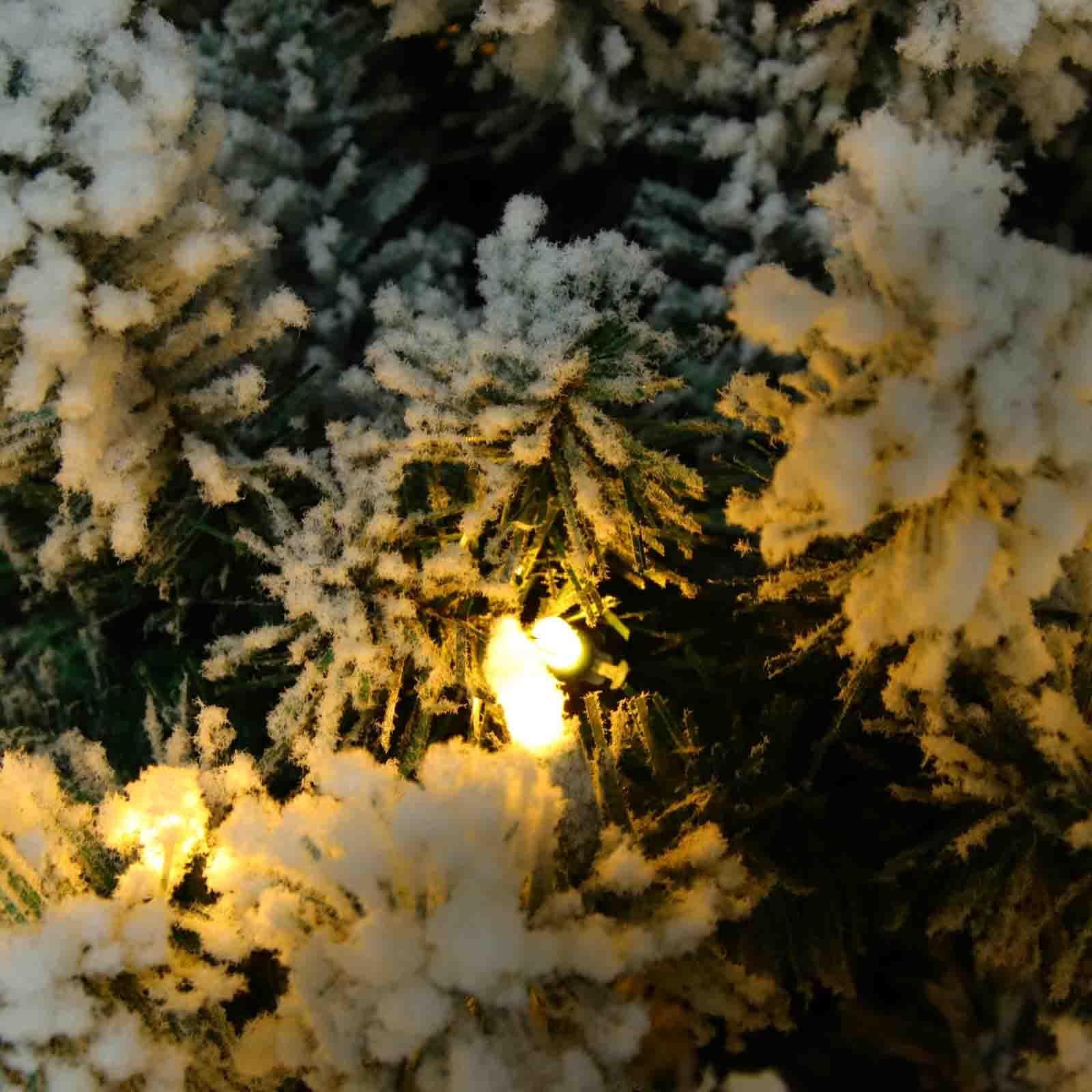 Ktaxon 6ft Pre-Lit Snow Flocked Artificial Christmas Pine Tree Holiday Decor