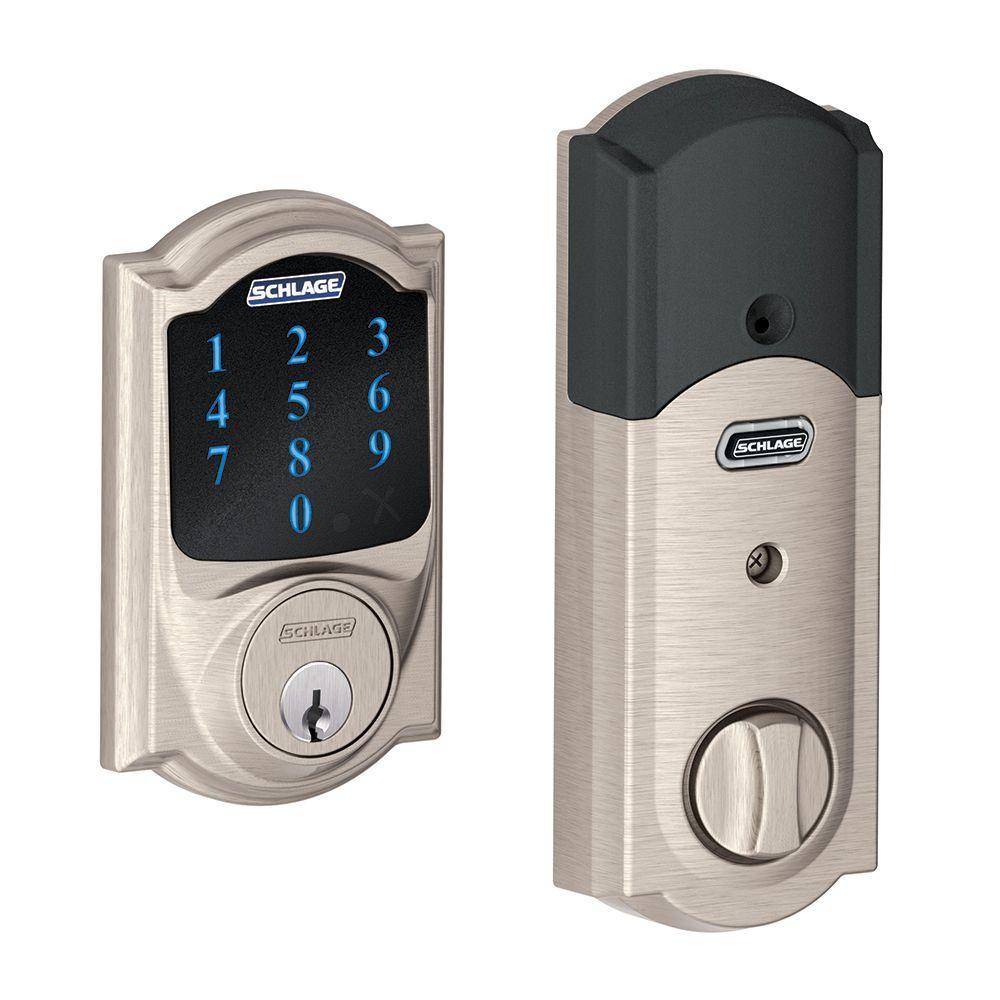 Camelot Satin Nickel Connect Smart Door Lock with Alarm