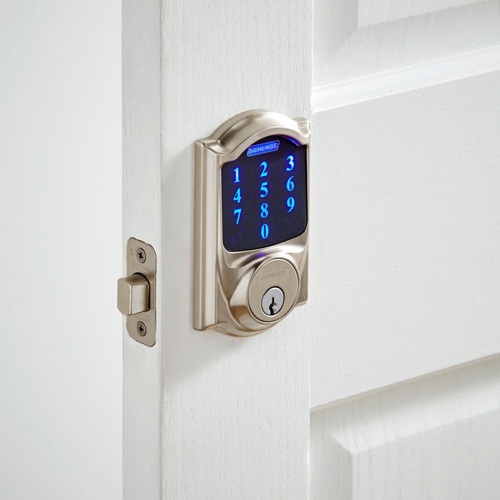 Camelot Satin Nickel Connect Smart Door Lock with Alarm
