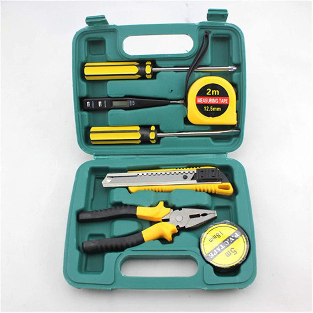 ZZHH Household Tools 8 Pieces/Set Combination Tool Box Hammer Pliers Screwdriver Wrench Knife Hand Tools