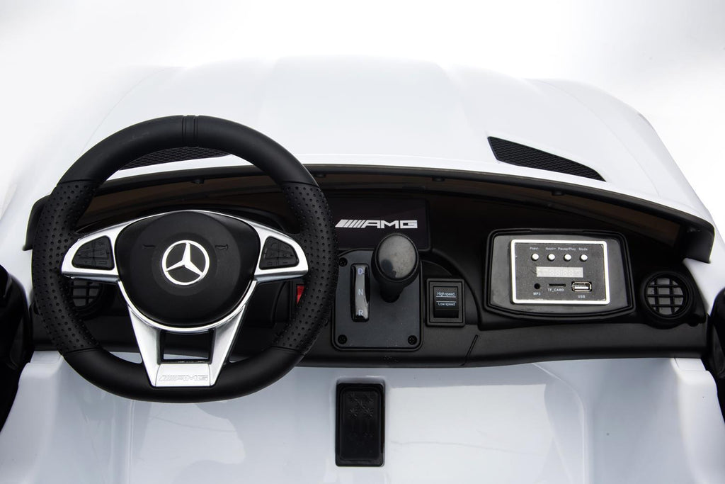 Mercedes Benz GTR White Licensed Dual Motor 12V Kids Ride-On Car Remote Control