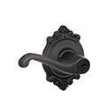 Flair Aged Bronze Keyed Entry Door Lever with Brookshire Trim