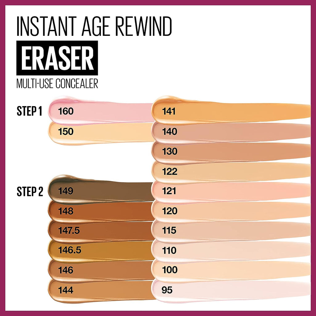 Maybelline New York Instant Age Rewind Eraser Dark Circles Treatment Multi-Use Concealer, 150, 1 Count (Packaging May Vary)