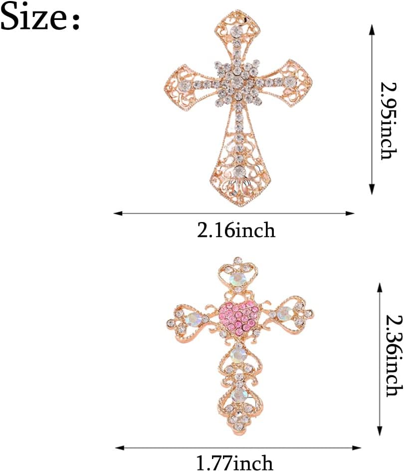 ZOSTLAND Rhinestone Car Decorative Clip,Car Air Fresheners,Metal Car Vent Clip,Bling Car Air Vent，Personalized Automotive Interior Decoration Accessories,Car Decor Gift for women,men (2pcs Cross)
