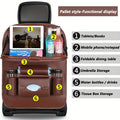 Upgrade Your Car With This Luxury Leather StoraBag And Tray - Perfect For Kids' Snacks And Toys!