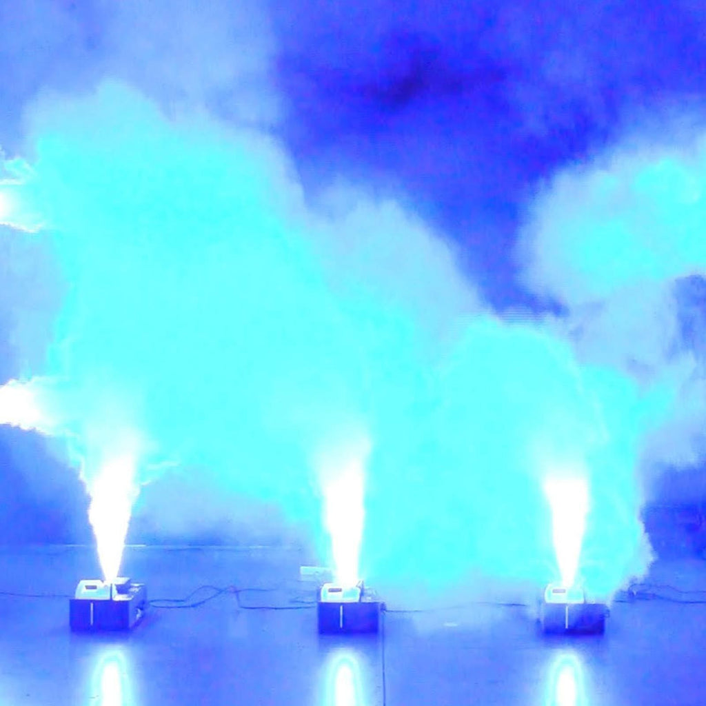 American DJ Fog Fury Jett High Velocity RGBA LED Vertical Fog Machine with Variety Fog Juice Package