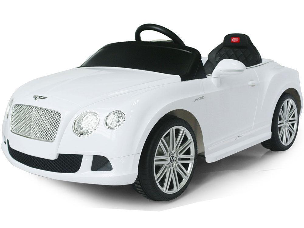 Electric Car Bentley GTC 12V power Ride On For kids Remote Control Horn Front Lights - White