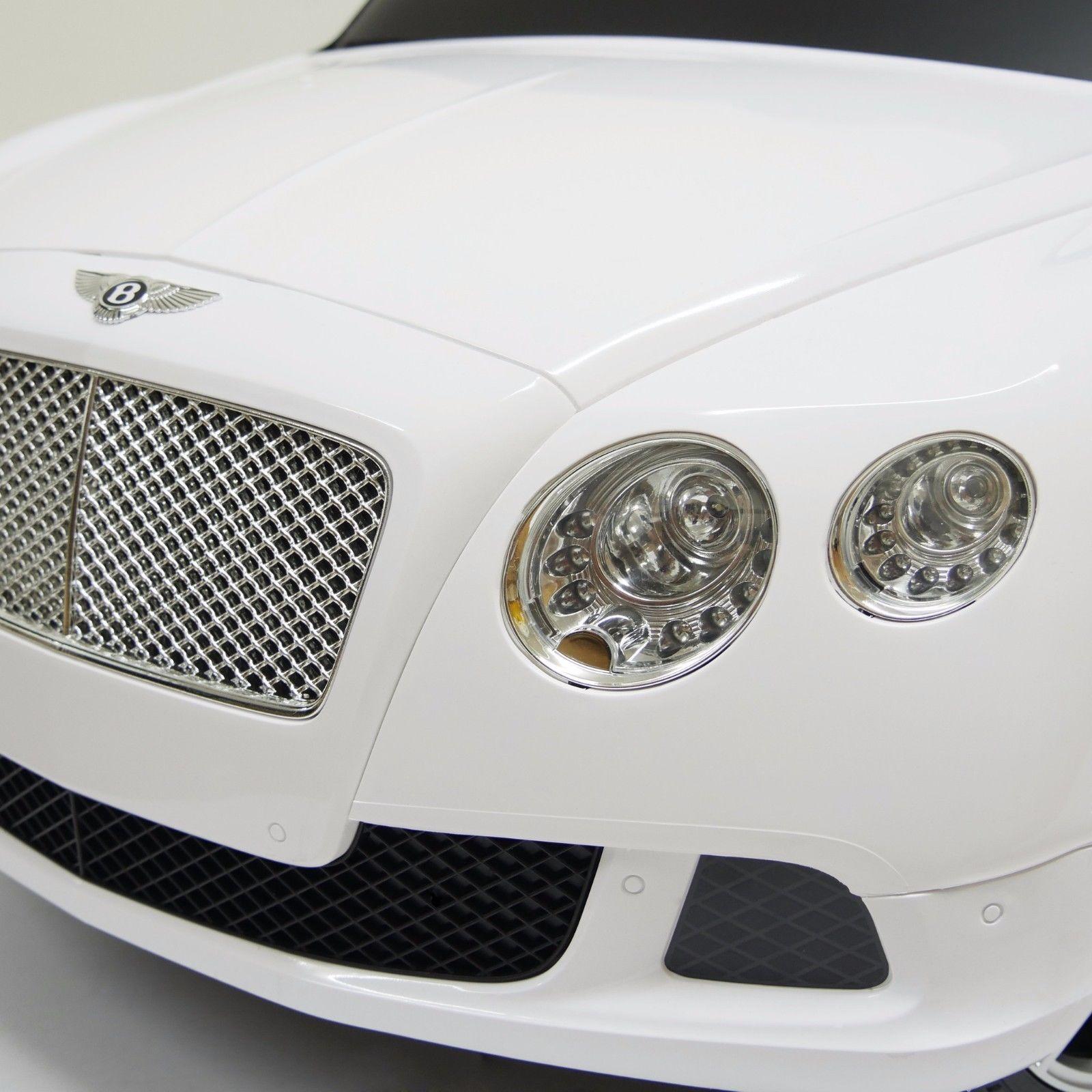 Electric Car Bentley GTC 12V power Ride On For kids Remote Control Horn Front Lights - White