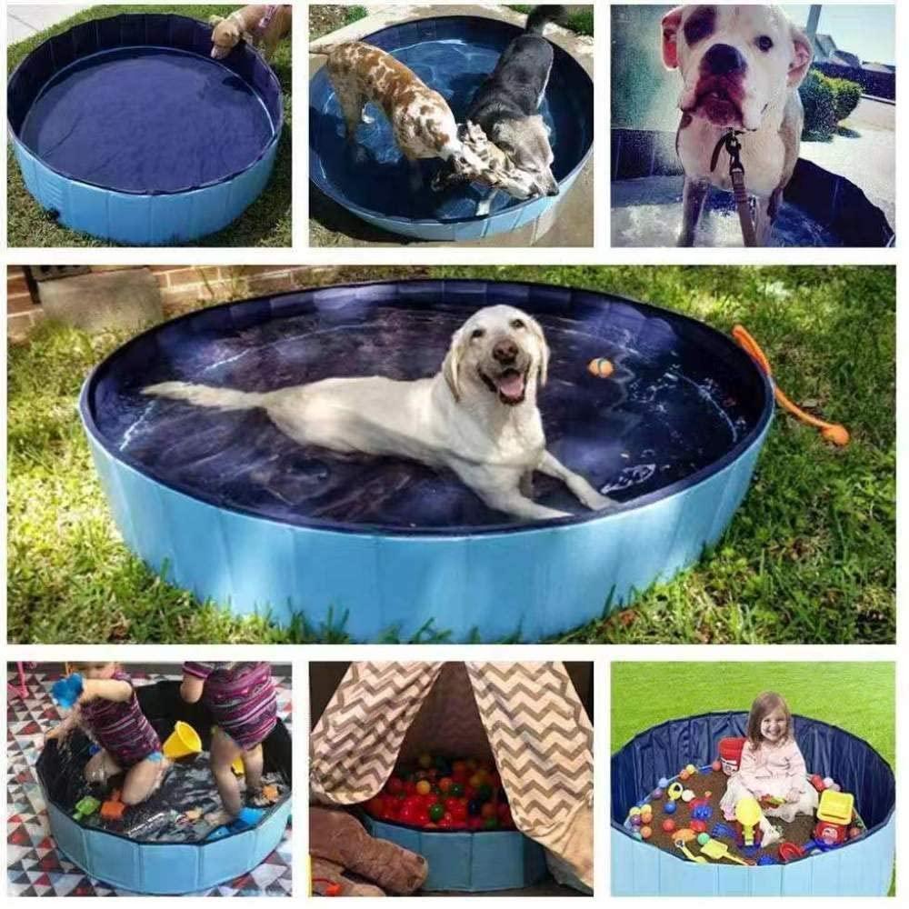 Paddling Pools for Dogs,Foldable Dog Pool PVC Non-Slip Bathing Tub Durable Outdoor Swimming Pool