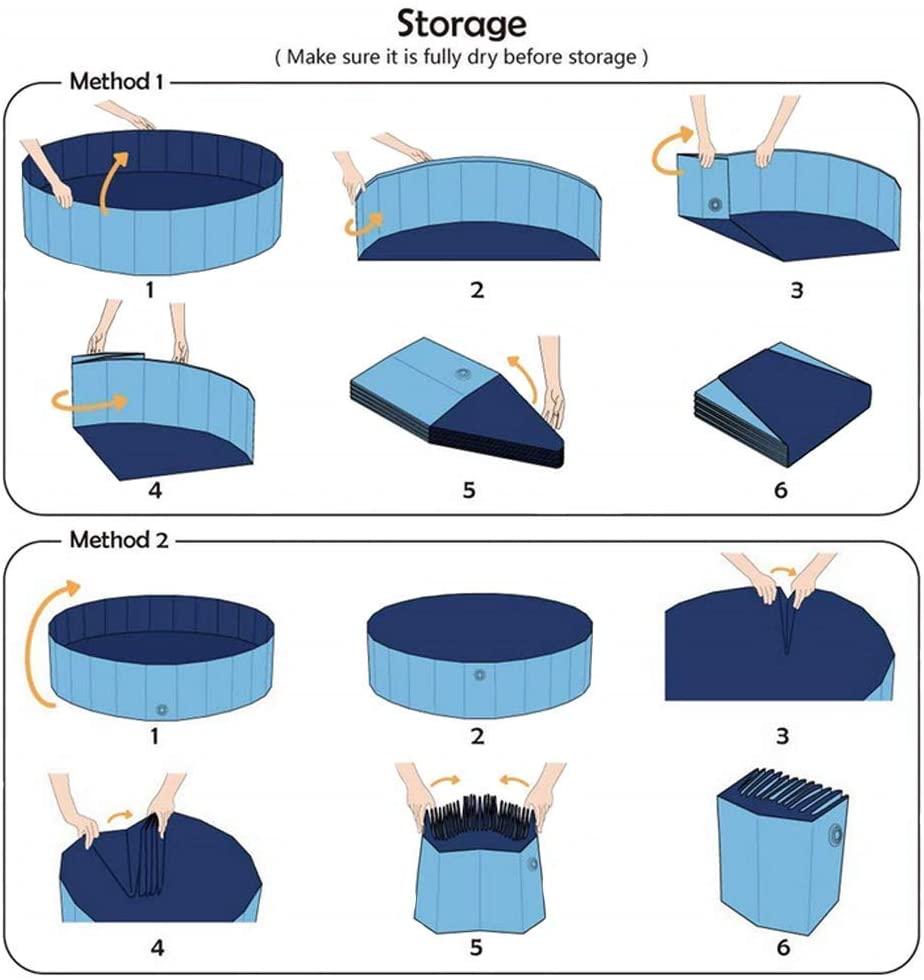 Paddling Pools for Dogs,Foldable Dog Pool PVC Non-Slip Bathing Tub Durable Outdoor Swimming Pool