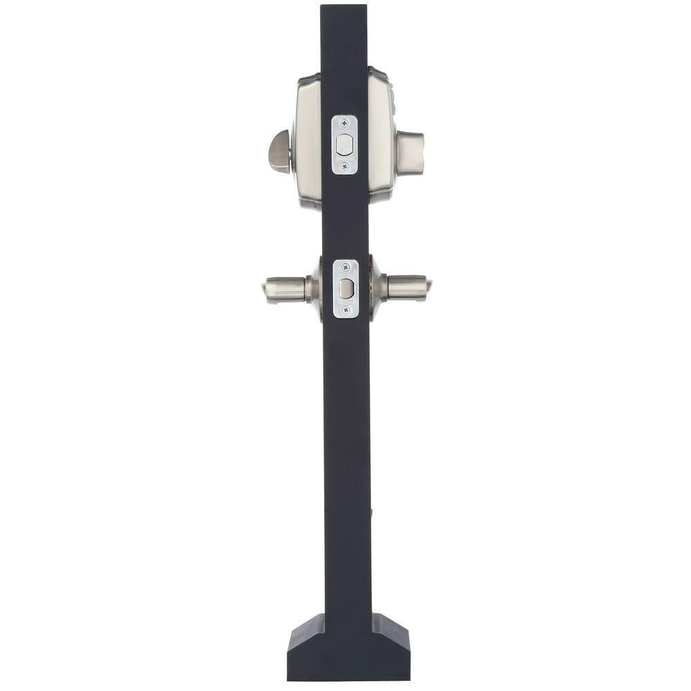 Camelot Satin Nickel Electronic Door Lock Deadbolt with Accent Door Lever
