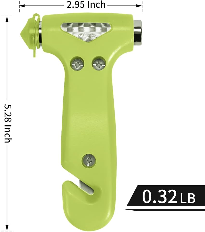 MOTORBUDDY 2-Pack Car Safety Hammer, Auto Emergency Escape Hammer with Window Breaker and Seat Belt Cutter, Emergency Escape Tool for Car Accidents, Glow in The Dark