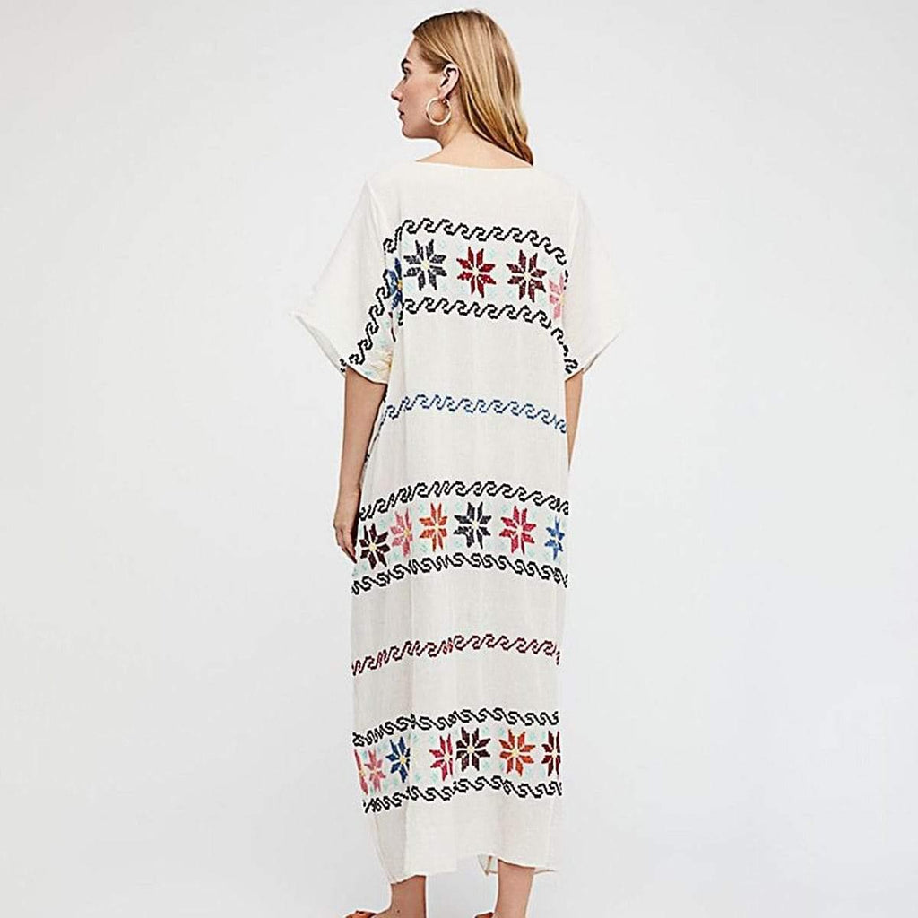 embroidery maxi dress