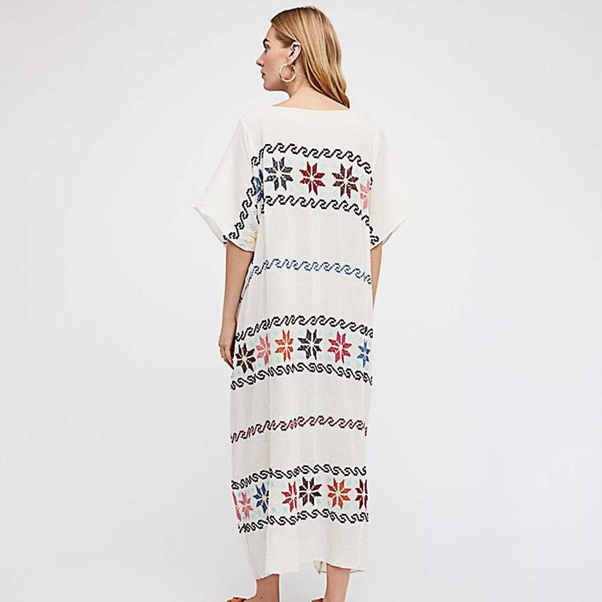 embroidery maxi dress