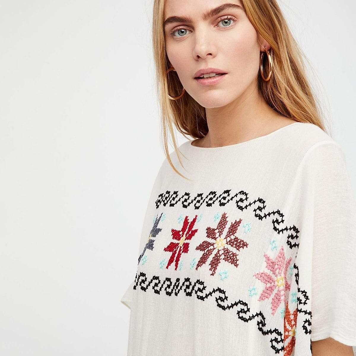 embroidery maxi dress