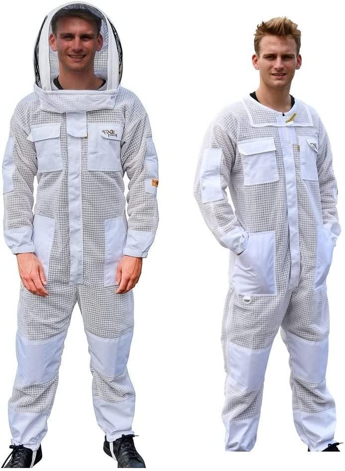Oz Armour Beekeeping Suit Ventilated Super Cool Air Mesh with Fencing & Round Brim Hat (Extra Large)