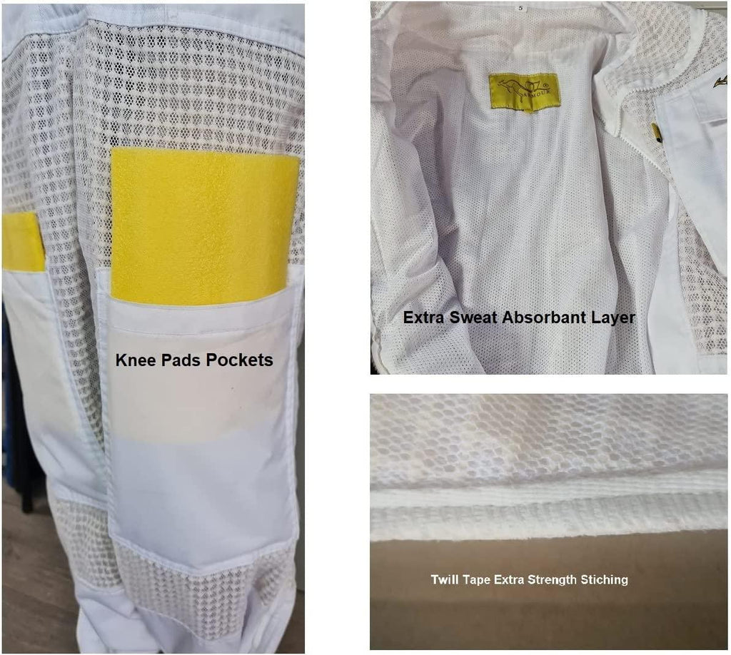 Oz Armour Beekeeping Suit Ventilated Super Cool Air Mesh with Fencing & Round Brim Hat (Extra Large)