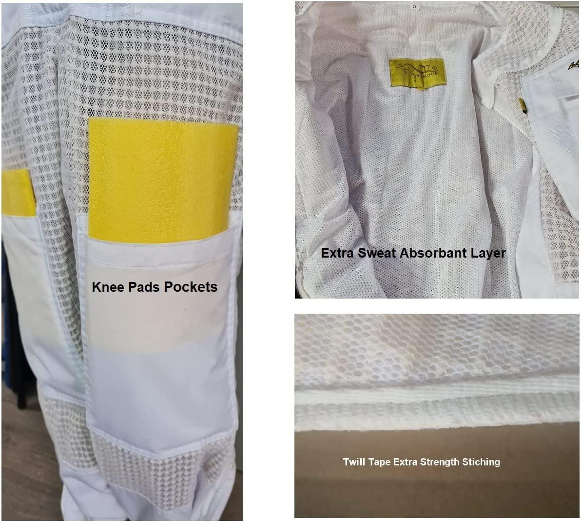 Oz Armour Beekeeping Suit Ventilated Super Cool Air Mesh with Fencing & Round Brim Hat (Extra Large)