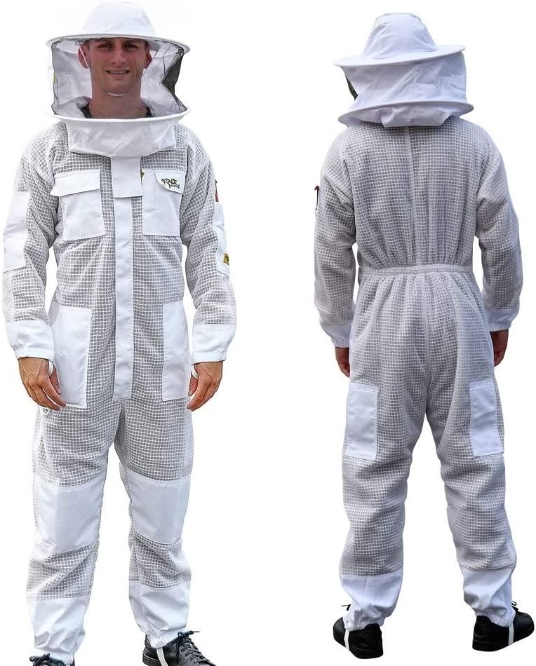 Oz Armour Beekeeping Suit Ventilated Super Cool Air Mesh with Fencing & Round Brim Hat (Extra Large)