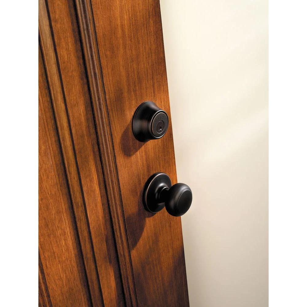 Cove Venetian Bronze Exterior Entry Door Knob and Single Cylinder Deadbolt Combo Pack