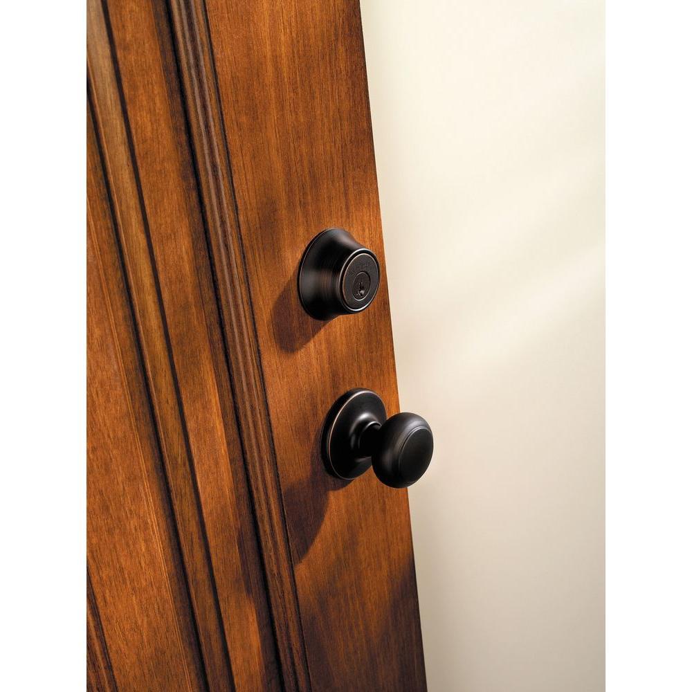Cove Venetian Bronze Exterior Entry Door Knob and Single Cylinder Deadbolt Combo Pack