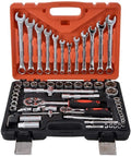 Peixiang Sturdy 61 pcs/Set Socket Wrench Set Spanner Car Machine Repair Service Tools Kit with Heavy Duty Ratchet Hardware Tool Kits Safety